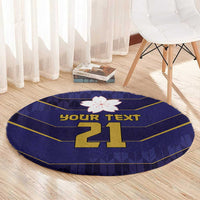 Japan Pacific Rugby 2022-23 Custom Round Carpet Blue Sakura Japanese Wave Pattern