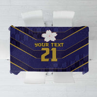 Japan Pacific Rugby 2022-23 Custom Tablecloth Blue Sakura Japanese Wave Pattern
