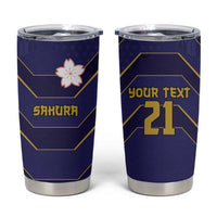 Japan Pacific Rugby 2022-23 Custom Tumbler Cup Blue Sakura Japanese Wave Pattern