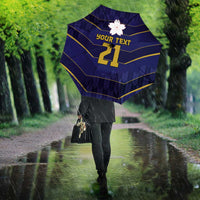 Japan Pacific Rugby 2022-23 Custom Umbrella Blue Sakura Japanese Wave Pattern - Polynesian Pride