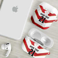 Japan Pacific Rugby 2022-23 Custom AirPods Case Red Sakura Japanese Wave Pattern - Polynesian Pride