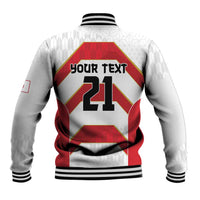 Japan Pacific Rugby 2022-23 Custom Baseball Jacket Red Sakura Japanese Wave Pattern