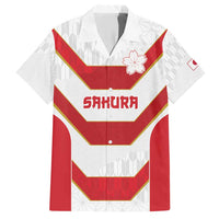 Japan Pacific Rugby 2022-23 Custom Family Matching Short Sleeve Bodycon Dress and Hawaiian Shirt Red Sakura Japanese Wave Pattern