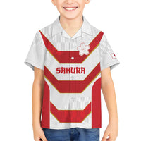 Japan Pacific Rugby 2022-23 Custom Family Matching Short Sleeve Bodycon Dress and Hawaiian Shirt Red Sakura Japanese Wave Pattern