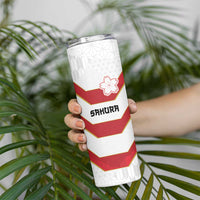 Japan Pacific Rugby 2022-23 Custom Skinny Tumbler Red Sakura Japanese Wave Pattern LT9 - Polynesian Pride