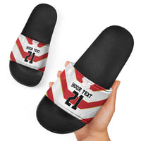 Japan Pacific Rugby 2022-23 Custom Slide Sandals Red Sakura Japanese Wave Pattern - Polynesian Pride