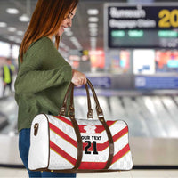 Japan Pacific Rugby 2022-23 Custom Travel Bag Red Sakura Japanese Wave Pattern - Polynesian Pride