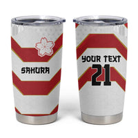 Japan Pacific Rugby 2022-23 Custom Tumbler Cup Red Sakura Japanese Wave Pattern