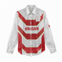 Japan Pacific Rugby 2022-23 Custom Women Casual Shirt Red Sakura Japanese Wave Pattern LT9 - Polynesian Pride