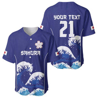 Japan Pacific Rugby Custom Baseball Jersey Go Sakura Japanese Wave Pattern