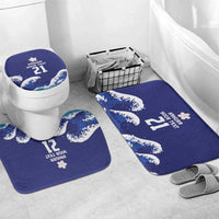 Japan Pacific Rugby Custom Bathroom Set Go Sakura Japanese Wave Pattern - Polynesian Pride
