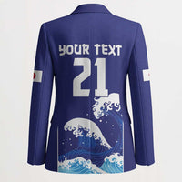 Japan Pacific Rugby Custom Blazer Go Sakura Japanese Wave Pattern - Polynesian Pride