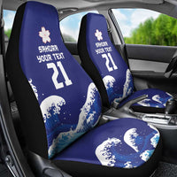 Japan Pacific Rugby Custom Car Seat Cover Go Sakura Japanese Wave Pattern