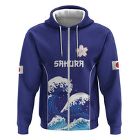 Japan Pacific Rugby Custom Hoodie Go Sakura Japanese Wave Pattern