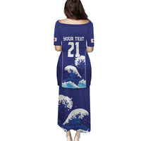 Japan Pacific Rugby Custom Puletasi Go Sakura Japanese Wave Pattern