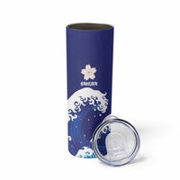 Japan Pacific Rugby Custom Skinny Tumbler Go Sakura Japanese Wave Pattern LT9 - Polynesian Pride