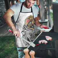 Japanese Samurai Warrior Apron White Polynesian Tattoo Style - Polynesian Pride