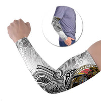 Japanese Samurai Warrior Arm Sleeves White Polynesian Tattoo Style - Polynesian Pride