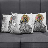 Japanese Samurai Warrior Pillow Cover White Polynesian Tattoo Style LT9 - Polynesian Pride