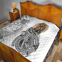 Japanese Samurai Warrior Quilt White Polynesian Tattoo Style