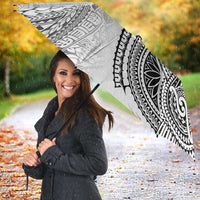 Japanese Samurai Warrior Umbrella White Polynesian Tattoo Style - Polynesian Pride