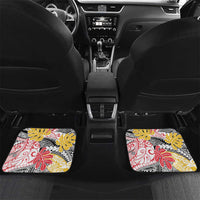 Japanese Samurai Warrior Car Mats Colorful Polynesian Tattoo Style