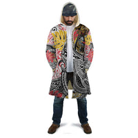 Japanese Samurai Warrior Cloak Colorful Polynesian Tattoo Style - Polynesian Pride