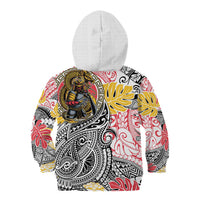 Japanese Samurai Warrior Kid Hoodie Colorful Polynesian Tattoo Style