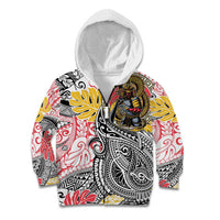 Japanese Samurai Warrior Kid Hoodie Colorful Polynesian Tattoo Style