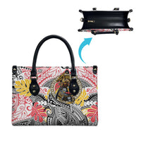 Japanese Samurai Warrior Leather Bag Colorful Polynesian Tattoo Style - Polynesian Pride