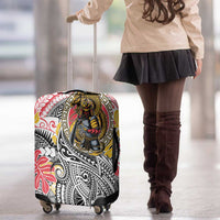 Japanese Samurai Warrior Luggage Cover Colorful Polynesian Tattoo Style