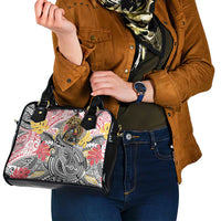 Japanese Samurai Warrior Shoulder Handbag Colorful Polynesian Tattoo Style