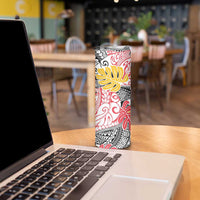 Japanese Samurai Warrior Skinny Tumbler Colorful Polynesian Tattoo Style LT9 - Polynesian Pride