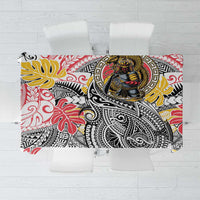Japanese Samurai Warrior Tablecloth Colorful Polynesian Tattoo Style