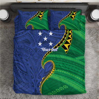 Solomon Islands Independence Day 1978 Personalised Bedding Set Polynesian Pattern with Flag Style
