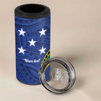 Solomon Islands Independence Day 1978 Personalised 4 in 1 Can Cooler Tumbler Polynesian Pattern with Flag Style