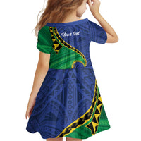 Solomon Islands Independence Day 1978 Personalised Family Matching Mermaid Dress and Hawaiian Shirt Polynesian Pattern with Flag Style