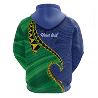 Solomon Islands Independence Day 1978 Personalised Hoodie Polynesian Pattern with Flag Style