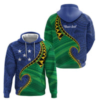 Solomon Islands Independence Day 1978 Personalised Hoodie Polynesian Pattern with Flag Style