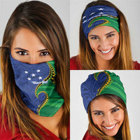 Solomon Islands Independence Day 1978 Personalised Neck Gaiter Polynesian Pattern with Flag Style - Polynesian Pride