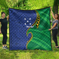 Solomon Islands Independence Day 1978 Personalised Quilt Polynesian Pattern with Flag Style