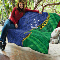Solomon Islands Independence Day 1978 Personalised Quilt Polynesian Pattern with Flag Style
