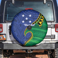 Solomon Islands Independence Day 1978 Personalised Spare Tire Cover Polynesian Pattern with Flag Style
