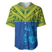 Solomon Islands Rugby Custom Baseball Jersey Simple Coat of arm Polynesian Pattern