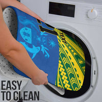 Solomon Islands Rugby Custom Bathroom Set Simple Coat of arm Polynesian Pattern - Polynesian Pride