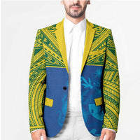 Solomon Islands Rugby Custom Blazer Simple Coat of arm Polynesian Pattern - Polynesian Pride