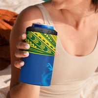 Solomon Islands Rugby Custom 4 in 1 Can Cooler Tumbler Simple Coat of arm Polynesian Pattern