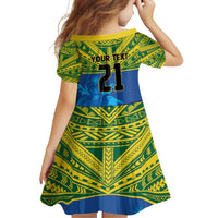 Solomon Islands Rugby Custom Family Matching Off Shoulder Maxi Dress and Hawaiian Shirt Simple Coat of arm Polynesian Pattern