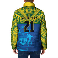 Solomon Islands Rugby Custom Padded Jacket Simple Coat of arm Polynesian Pattern LT9 - Polynesian Pride