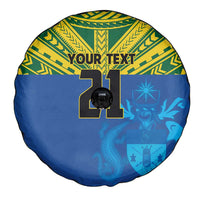 Solomon Islands Rugby Custom Spare Tire Cover Simple Coat of arm Polynesian Pattern